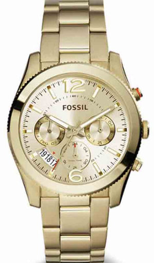 Buy Shop Fossil Boyfriend Gold Dial Gold Steel Strap Watch for Women - ES3884 USA Online