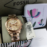 Buy Shop Fossil Boyfriend Multifunction Rose Gold Dial Rose Gold Steel Strap Watch for Women - ES3885 USA Online
