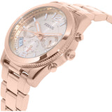 Buy Shop Fossil Boyfriend Multifunction Rose Gold Dial Rose Gold Steel Strap Watch for Women - ES3885 USA Online