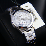 Buy Shop Fossil Boyfriend Multifunction Silver Dial Silver Steel Strap Watch for Women - ES3883 USA Online