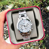 Buy Shop Fossil Boyfriend Multifunction Silver Dial Silver Steel Strap Watch for Women - ES3883 USA Online