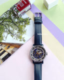 Buy Shop Fossil Boyfriend Skeleton Blue Dial Blue Leather Strap Watch for Women - ME3136 USA Online