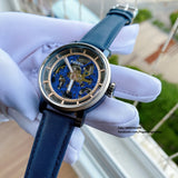 Buy Shop Fossil Boyfriend Skeleton Blue Dial Blue Leather Strap Watch for Women - ME3136 USA Online