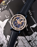Buy Shop Fossil Boyfriend Skeleton Blue Dial Blue Leather Strap Watch for Women - ME3136 USA Online