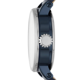 Buy Shop Fossil Boyfriend Skeleton Blue Dial Blue Leather Strap Watch for Women - ME3136 USA Online