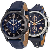 Buy Shop Fossil Boyfriend Sport Chronograph Blue Dial Blue Leather Strap Watch for Women - ES4113 USA Online