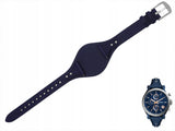 Buy Shop Fossil Boyfriend Sport Chronograph Blue Dial Blue Leather Strap Watch for Women - ES4113 USA Online