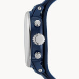 Buy Shop Fossil Boyfriend Sport Chronograph Blue Dial Blue Leather Strap Watch for Women - ES4113 USA Online