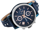 Buy Shop Fossil Boyfriend Sport Chronograph Blue Dial Blue Leather Strap Watch for Women - ES4113 USA Online