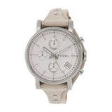 Buy Shop Fossil Boyfriend White Dial Beige Leather Strap Watch for Women - ES3811 USA Online