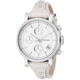 Buy Shop Fossil Boyfriend White Dial Beige Leather Strap Watch for Women - ES3811 USA Online