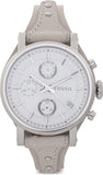 Buy Shop Fossil Boyfriend White Dial Beige Leather Strap Watch for Women - ES3811 USA Online
