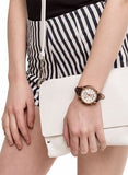 Buy Shop Fossil Boyfriend White Dial Brown Leather Strap Watch for Women - ES3616 USA Online