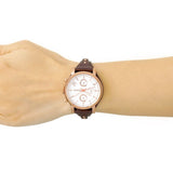 Buy Shop Fossil Boyfriend White Dial Brown Leather Strap Watch for Women - ES3616 USA Online