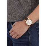 Buy Shop Fossil Boyfriend White Dial Brown Leather Strap Watch for Women - ES3616 USA Online