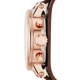 Buy Shop Fossil Boyfriend White Dial Brown Leather Strap Watch for Women - ES3616 USA Online