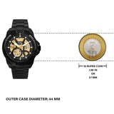 Buy Shop Fossil Bronson Automatic Skeleton Black Dial Black Steel Strap Watch for Men - ME3217 USA Online