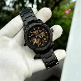 Buy Shop Fossil Bronson Automatic Skeleton Black Dial Black Steel Strap Watch for Men - ME3217 USA Online