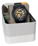 Buy Shop Fossil Bronson Automatic Skeleton Black Dial Black Steel Strap Watch for Men - ME3217 USA Online