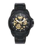 Buy Shop Fossil Bronson Automatic Skeleton Black Dial Black Steel Strap Watch for Men - ME3217 USA Online