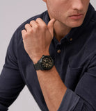 Buy Shop Fossil Bronson Automatic Skeleton Black Dial Black Steel Strap Watch for Men - ME3256 USA Online