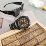 Buy Shop Fossil Bronson Automatic Skeleton Black Dial Black Steel Strap Watch for Men - ME3256 USA Online
