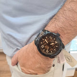 Buy Shop Fossil Bronson Automatic Skeleton Black Dial Black Steel Strap Watch for Men - ME3256 USA Online