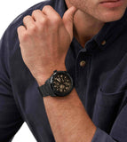 Buy Shop Fossil Bronson Automatic Skeleton Black Dial Black Steel Strap Watch for Men - ME3256 USA Online