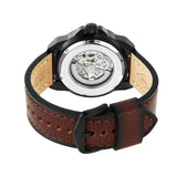 Buy Shop Fossil Bronson Automatic Skeleton Black Dial Brown Leather Strap Watch for Men - ME3219 USA Online