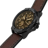 Buy Shop Fossil Bronson Automatic Skeleton Black Dial Brown Leather Strap Watch for Men - ME3219 USA Online