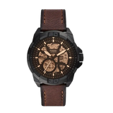 Buy Shop Fossil Bronson Automatic Skeleton Black Dial Brown Leather Strap Watch for Men - ME3219 USA Online