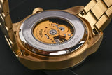 Buy Shop Fossil Bronson Automatic Skeleton Black Dial Gold Steel Strap Watch for Men - ME3257 USA Online