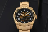 Buy Shop Fossil Bronson Automatic Skeleton Black Dial Gold Steel Strap Watch for Men - ME3257 USA Online