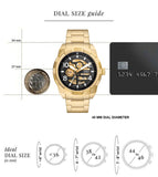 Buy Shop Fossil Bronson Automatic Skeleton Black Dial Gold Steel Strap Watch for Men - ME3257 USA Online