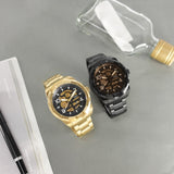 Buy Shop Fossil Bronson Automatic Skeleton Black Dial Gold Steel Strap Watch for Men - ME3257 USA Online