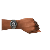 Buy Shop Fossil Bronson Automatic Skeleton Black Dial Grey Steel Strap Watch for Men - ME3218 USA Online