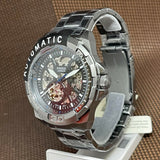 Buy Shop Fossil Bronson Automatic Skeleton Black Dial Grey Steel Strap Watch for Men - ME3218 USA Online