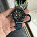 Buy Shop Fossil Bronson Automatic Skeleton Black Dial Grey Steel Strap Watch for Men - ME3255 USA Online