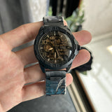 Buy Shop Fossil Bronson Automatic Skeleton Black Dial Grey Steel Strap Watch for Men - ME3255 USA Online