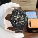 Buy Shop Fossil Bronson Automatic Skeleton Black Dial Grey Steel Strap Watch for Men - ME3255 USA Online