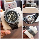 Buy Shop Fossil Bronson Automatic Skeleton Black Dial Grey Steel Strap Watch for Men - ME3255 USA Online