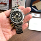 Buy Shop Fossil Bronson Automatic Skeleton Black Dial Grey Steel Strap Watch for Men - ME3255 USA Online