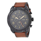 Buy Shop Fossil Bronson Black Dial Brown Leather Strap Watch for Men - FS5714 USA Online