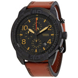 Buy Shop Fossil Bronson Black Dial Brown Leather Strap Watch for Men - FS5714 USA Online