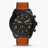 Buy Shop Fossil Bronson Black Dial Brown Leather Strap Watch for Men - FS5714 USA Online