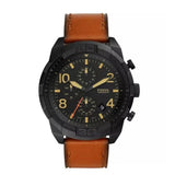 Buy Shop Fossil Bronson Black Dial Brown Leather Strap Watch for Men - FS5714 USA Online