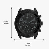 Buy Shop Fossil Bronson Chronograph Black Dial Black Leather Strap Watch for Men - FS5874 USA Online