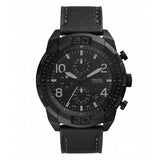Buy Shop Fossil Bronson Chronograph Black Dial Black Leather Strap Watch for Men - FS5874 USA Online