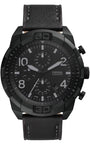 Buy Shop Fossil Bronson Chronograph Black Dial Black Leather Strap Watch for Men - FS5874 USA Online