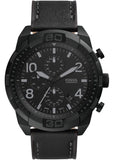 Buy Shop Fossil Bronson Chronograph Black Dial Black Leather Strap Watch for Men - FS5874 USA Online